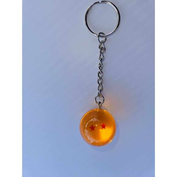 2-Stars Dragon Ball Keychain  DBZ Anime Accessory Orange Collectible - Picture 1 of 3